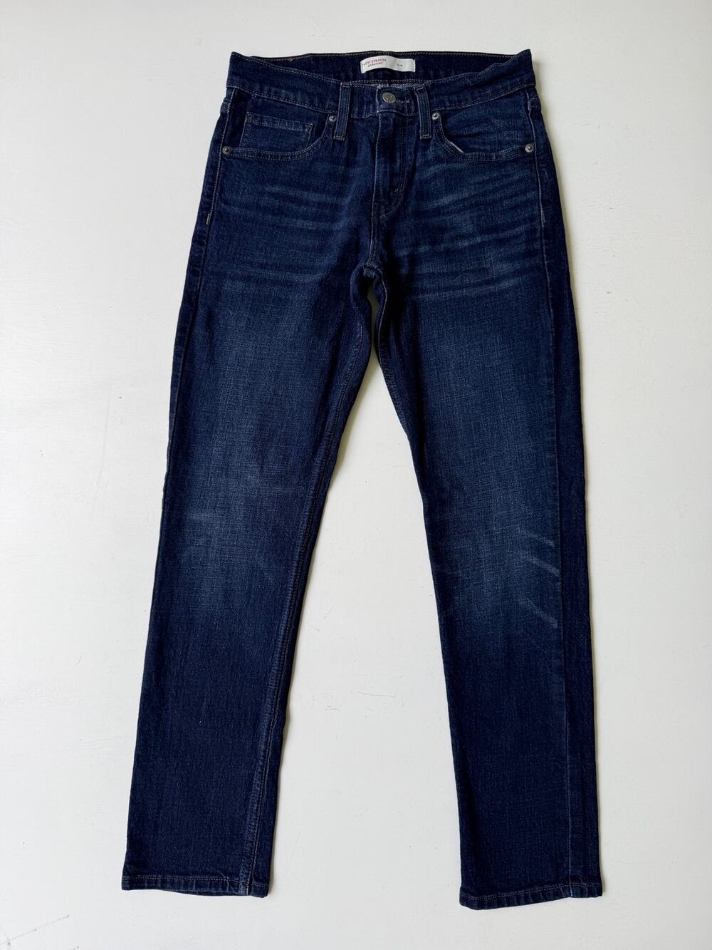 Signature Levi Strauss Men's Slim Fit Jeans Dark Wash Stretch Blue Denim 29x30